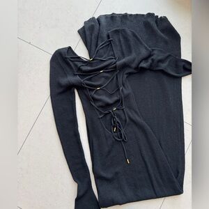 MESHKI LACE UP BACK DRESS